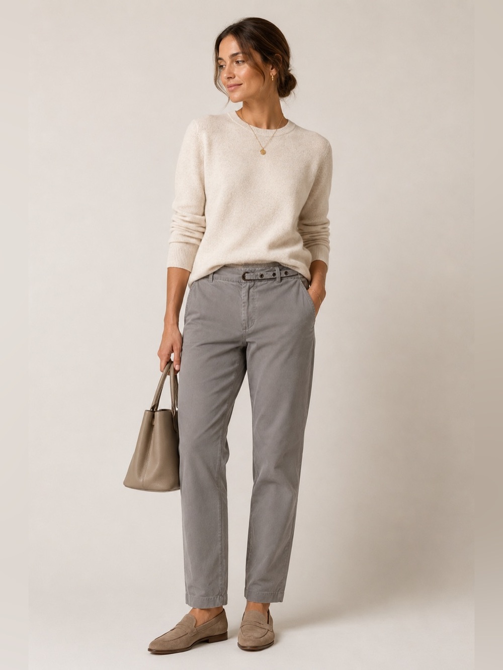 Brunello cucinelli cotton grey pants